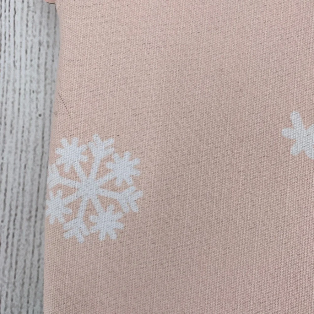 EnVogue Shower Curtain Pink Gingerbread Village Snowflake Holiday Christmas